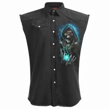 Unisex Worker Shirt: Dead Metal (Black) (Back Print) thumbnail