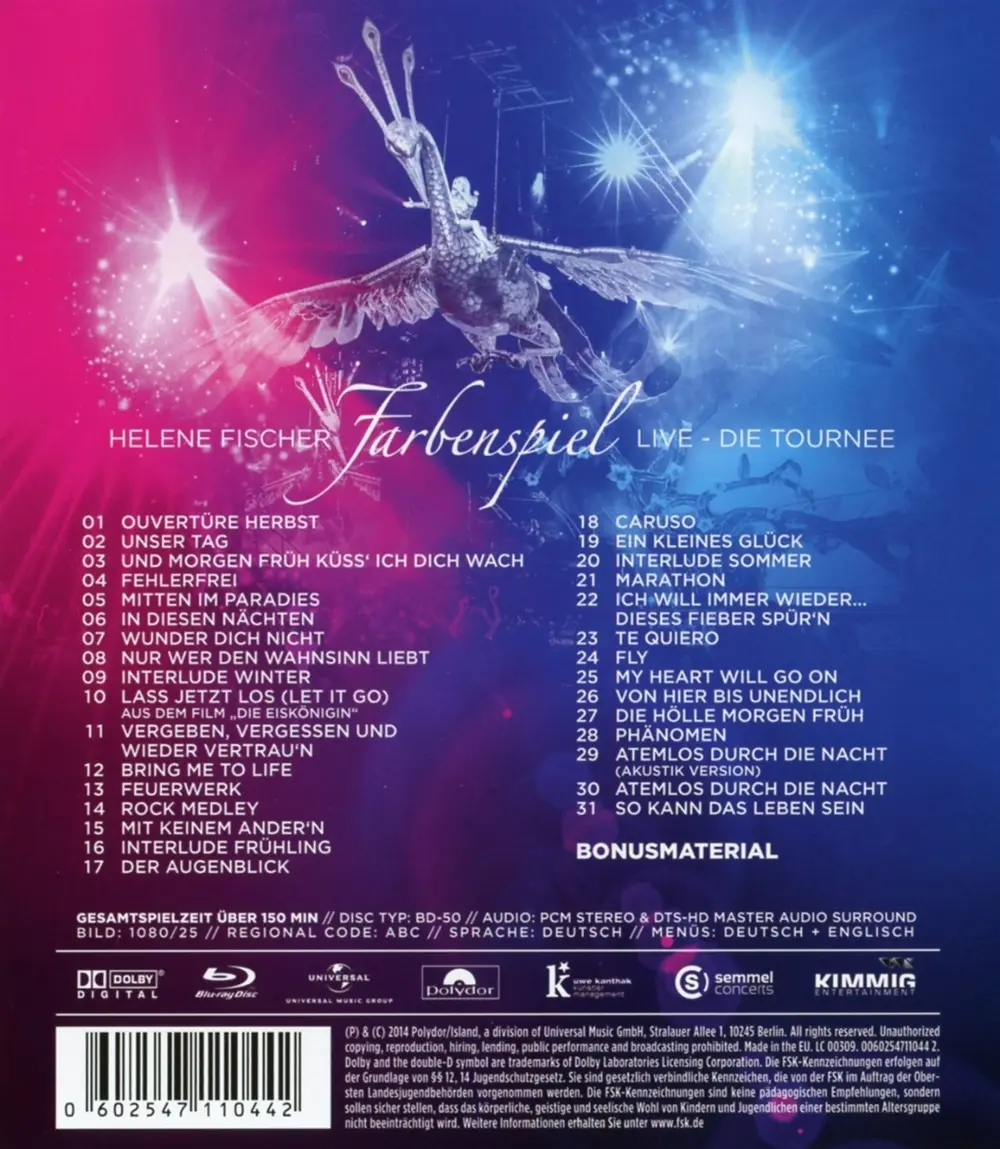 Helene Fischer – FARBENSPIEL LIVE - DIE TOURNEE (Blu-ray)
