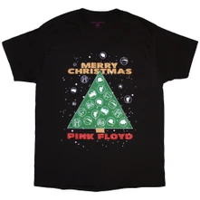 Pink Floyd, Tričko Merry Christmas, Unisex, Čierna