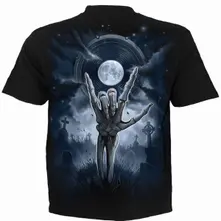 Unisex T-Shirt: Grim Rocker (Black) (Back Print) thumbnail
