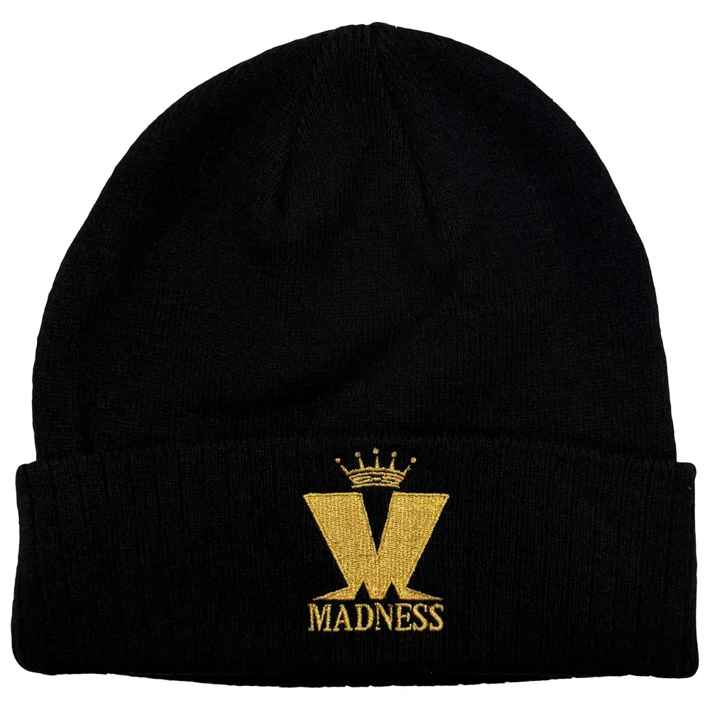 Unisex Beanie Hat: Crown & M (Black)