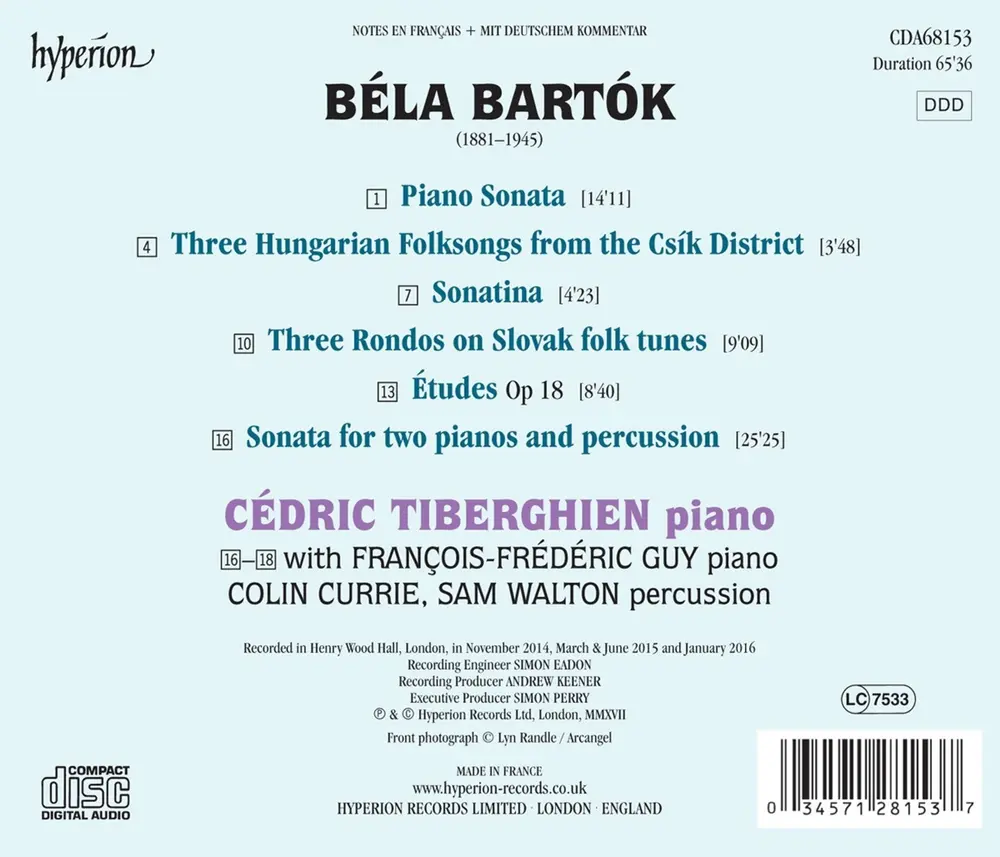 Cédric Tiberghien – BARTOK: SONATA FOR 2 PIANOS AND PERCUSSION & OTHER (CD)