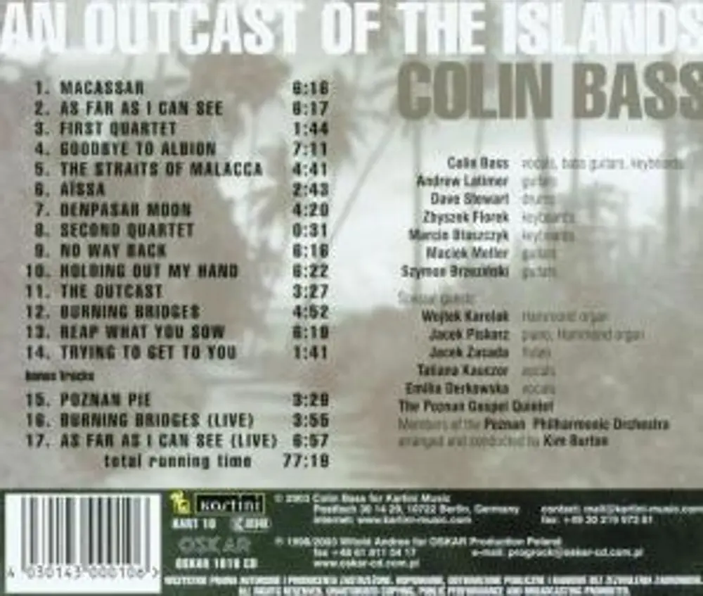 BASS, COLIN - AN OUTCAST OF-REMASTERED-