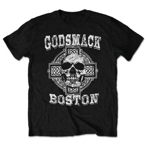 Godsmack – Tričko Boston Skull (Čierna), Unisex, Čierna