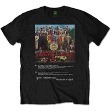 The Beatles, Tričko Sgt Pepper 8 Track, Unisex, Čierna