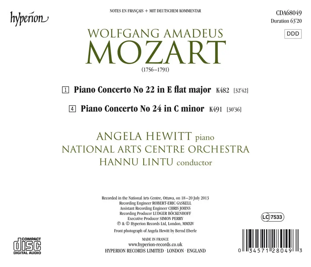 MOZART: PIANO CONCERTOS NOS 22 & 24