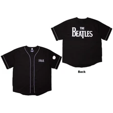 Dres Unisex Baseball Jersey: Apple Logo / Walking (Black) (Back Print)