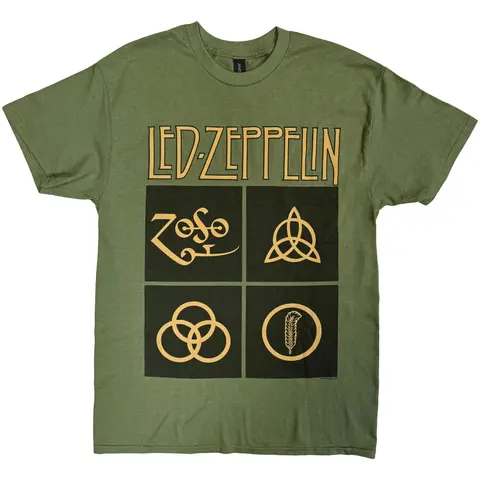Gold Symbols in Black Square