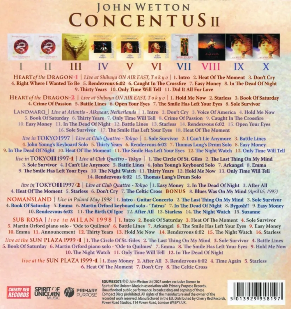 CONCENTUS - THE JOHN WETTON LIVE COLLECTION VOLUME TW