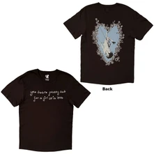 Tričko Unisex T-Shirt: Blue Daisy Heart (Brown) (Back Print)