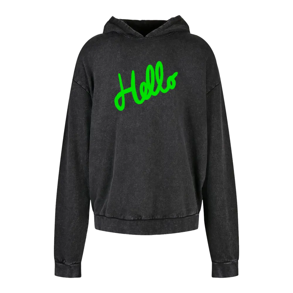 Green Hello Premium Hoodie