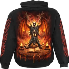Unisex Pullover Hoodie: Skeletal Worship (Black) (Back & Sleeve Print) thumbnail
