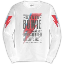 David Bowie, Tričko s dlhým rukávom Hammersmith Odeon, Unisex, Biela