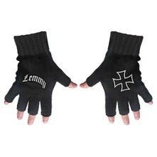 Lemmy, Rukavice Logo & Iron Cross, Unisex, Čierna