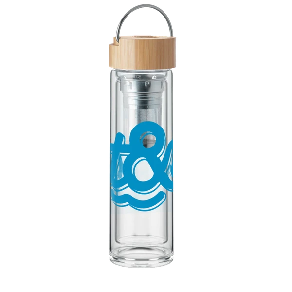 Glass bottle with tea infuser