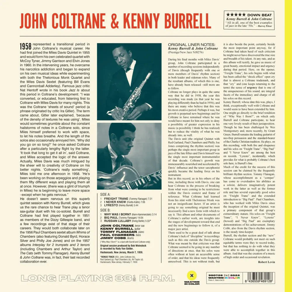 John Coltrane & Kenny Burrell (Yellow Vinyl)