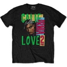 2Pac, Tričko California Love, Unisex, Čierna
