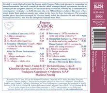 BUDAPEST SYMPHONY ORCH... - ZADOR: PIANO QUINTET; ACCORDION CONCERTO; SUITE FOR BRASS INSTRUMENTS; HUNGARIAN FANTASY thumbnail