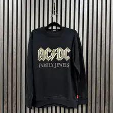 Unisex Unplugged Sweatshirt: Family Jewels (Black) (Back Print) thumbnail