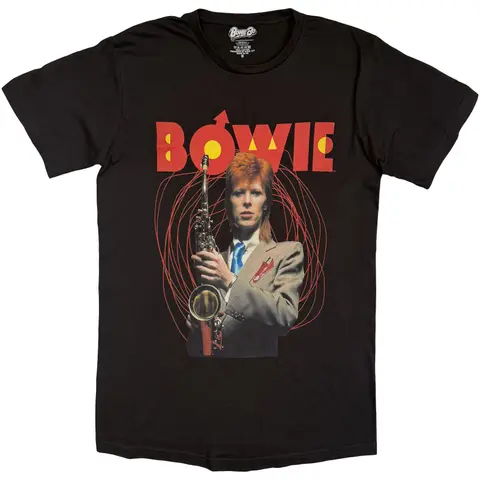 David Bowie – Tričko Saxophone (Čierna), Unisex, Čierna