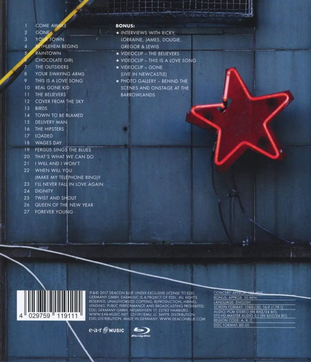 DEACON BLUE - LIVE AT THE GLASGOW BARROWLANDS (Blu-ray)