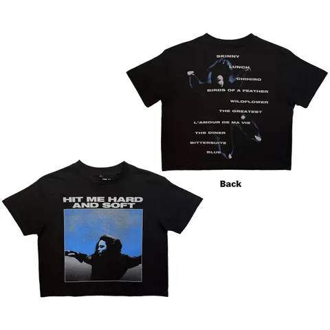 Ladies Crop Top: HMHAS Tracklist (Black) (Back Print)