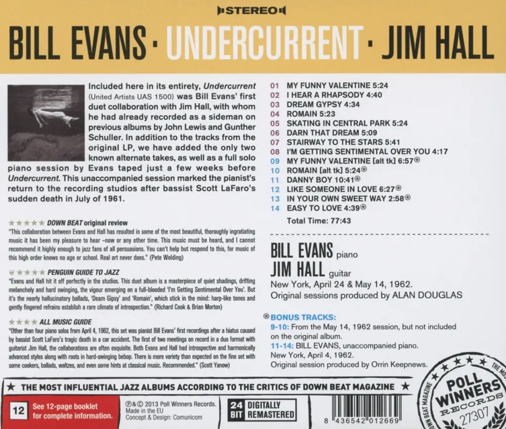 BILL EVANS, JIM HALL - UNDERCURRENT - THE STEREO & MONO VERSIONS