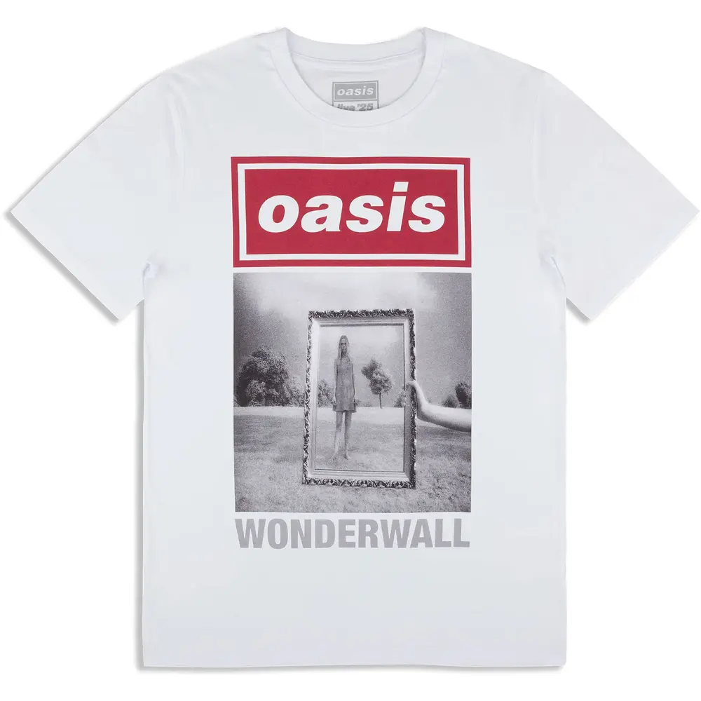 Unisex T-Shirt: Wonderwall Single Cover (White) (Ex-Tour)