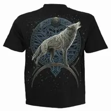 Unisex T-Shirt: Celtic Wolf (Black) (Back Print) thumbnail