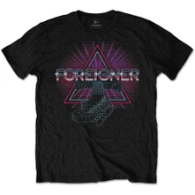 Foreigner, Tričko Neon Guitar, Unisex, Čierna