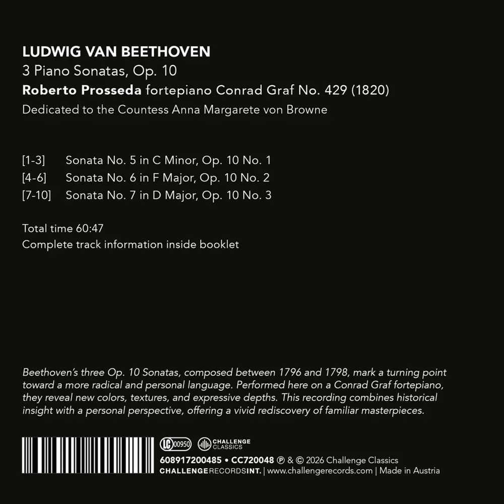 Roberto Prosseda – LUDWIG VAN BEETHOVEN: 3 PIANO SONATAS OP. 10 (CD)