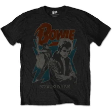 David Bowie, Tričko 1972 World Tour, Unisex, Čierna