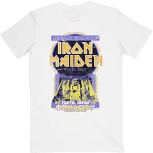 Iron Maiden, Tričko Powerslave Japan Flyer, Unisex, Biela