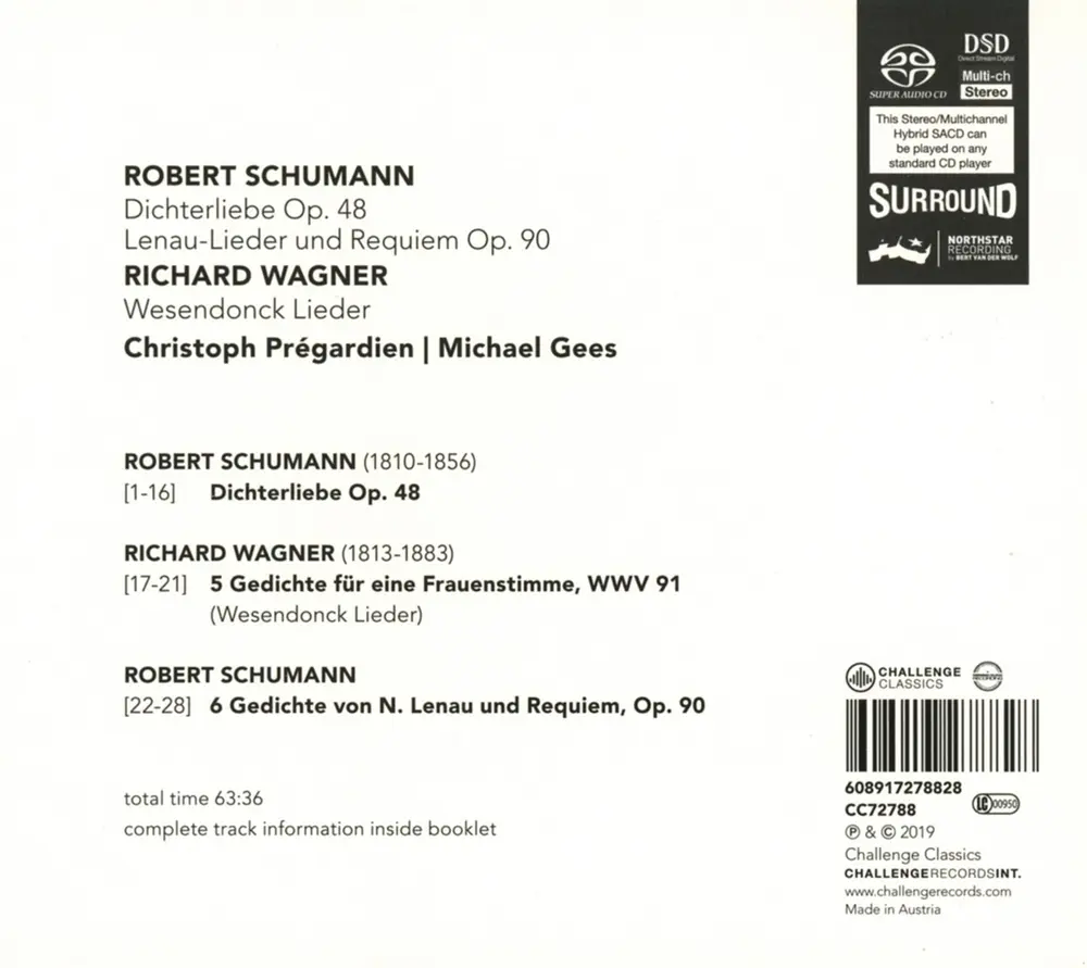 Christoph Prégardien – DICHTERLIEBE OP.48/LENAU-LIEDER & REQUIEM OP.90/WESENDONK LIEDER (CD)