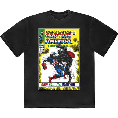 Cap vs The Panther Comic Cover (Čierna)