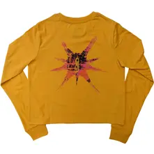Ladies Long Sleeve Crop Top: The End, So Far Barcode (Yellow) (Back Print) thumbnail