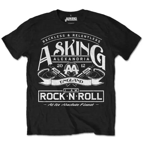 Asking Alexandria – Tričko Rock 'n Roll (Čierna), Unisex, Čierna