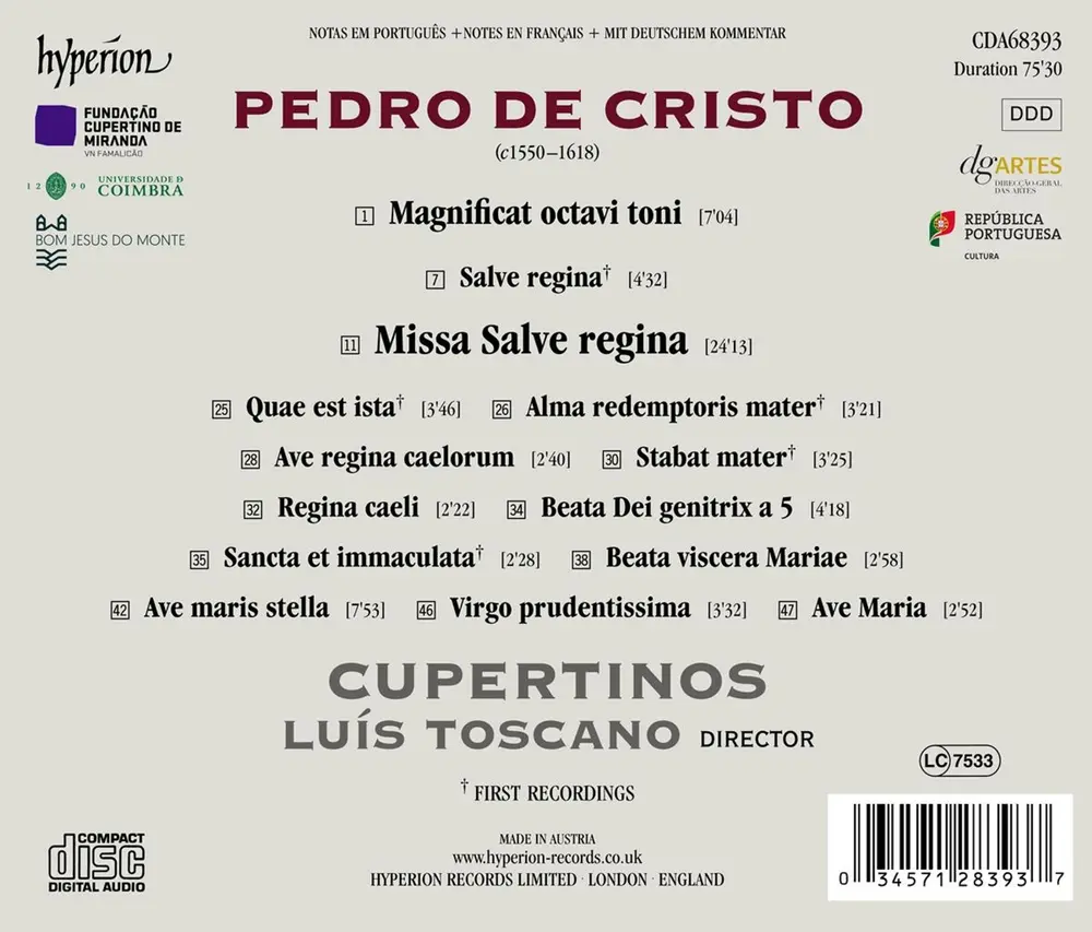 Cupertinos & Luís Toscano – PEDRO DE CRISTO: MAGNIFICAT (CD)