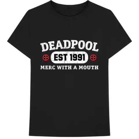 Tričko Deadpool Merc With A Mouth (Čierna), Unisex, Čierna