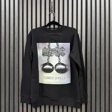 Unisex Unplugged Sweatshirt: Family Jewels (Black) (Back Print) thumbnail