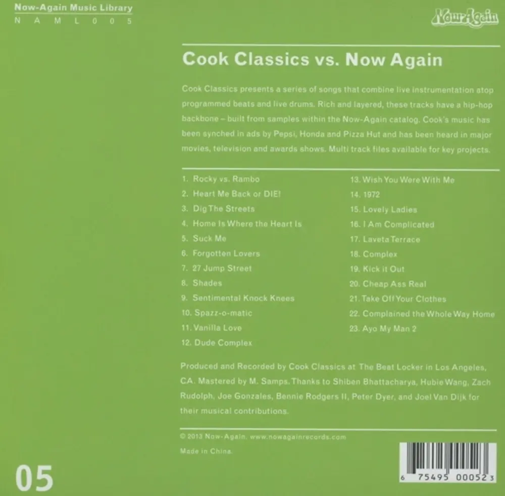 COOK CLASSICS VS. NOW AGAIN