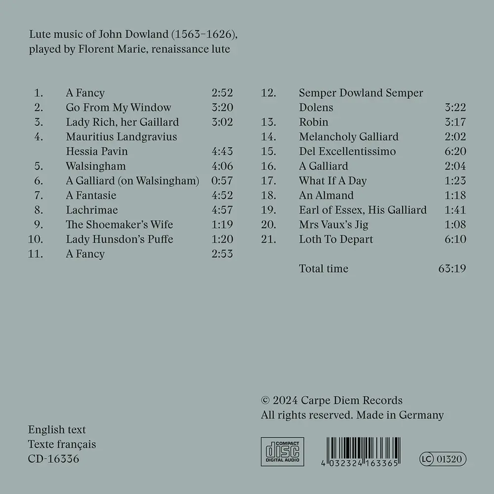 DOWLAND: SWEET MELANCHOLY