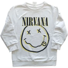 Nirvana, Crewneck Inverse Smiley, Dieťa, Biela