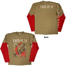 Tričko s dlhým rukávom Unisex 2 In 1 Layered Long Sleeve T-Shirt: Kirisute Gomen (Green & Red) (Back & Sleeve Print)