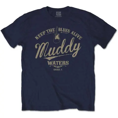 Muddy Waters – Tričko Keep The Blues Alive (Modrá), Unisex, Modrá