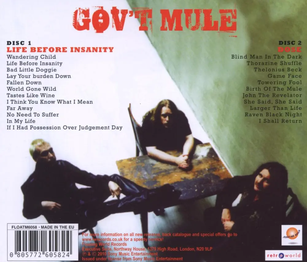 Gov't Mule – LIFE BEFORE INSANITY/DOSE (CD)