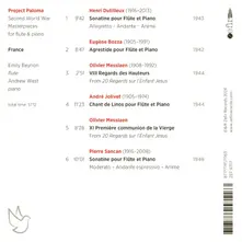 PROJECT PALOMA 4 FRANCE: SECOND WORLD WAR MASTERPIECES FOR FLUTE & PIANO thumbnail