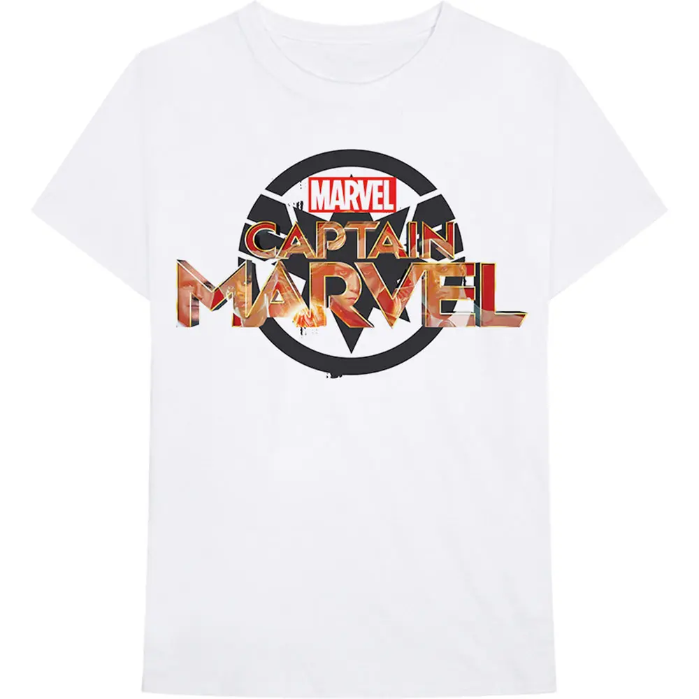 Captain Marvel New Logo (Alb) (Tricou)