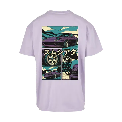 Smusiata – Camiseta MANGA - PREMIUM OVERSIZE, Unisex, Violeta claro