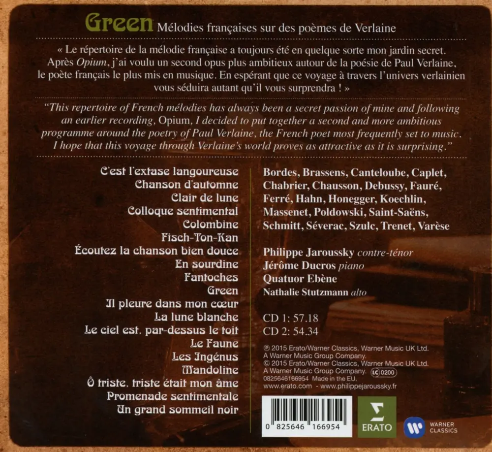 GREEN' - MELODIES FRANCAISES ON VERLAINE'S POEMS